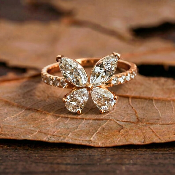 Picture of Gold Butterfly Diamond Ring