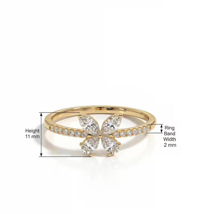 Picture of Gold Butterfly Diamond Ring