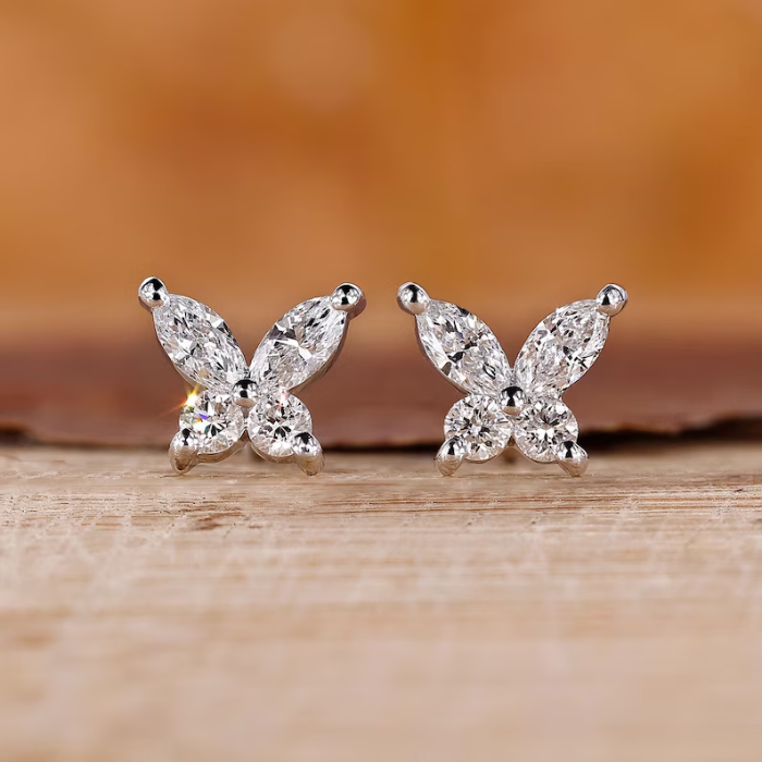 Picture of Diamond Butterfly Stud Earrings
