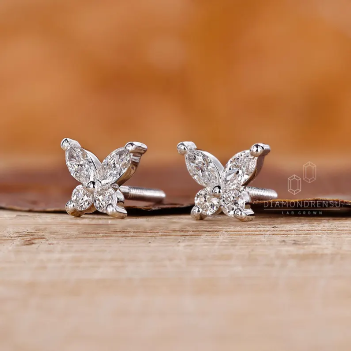 Picture of Diamond Butterfly Stud Earrings