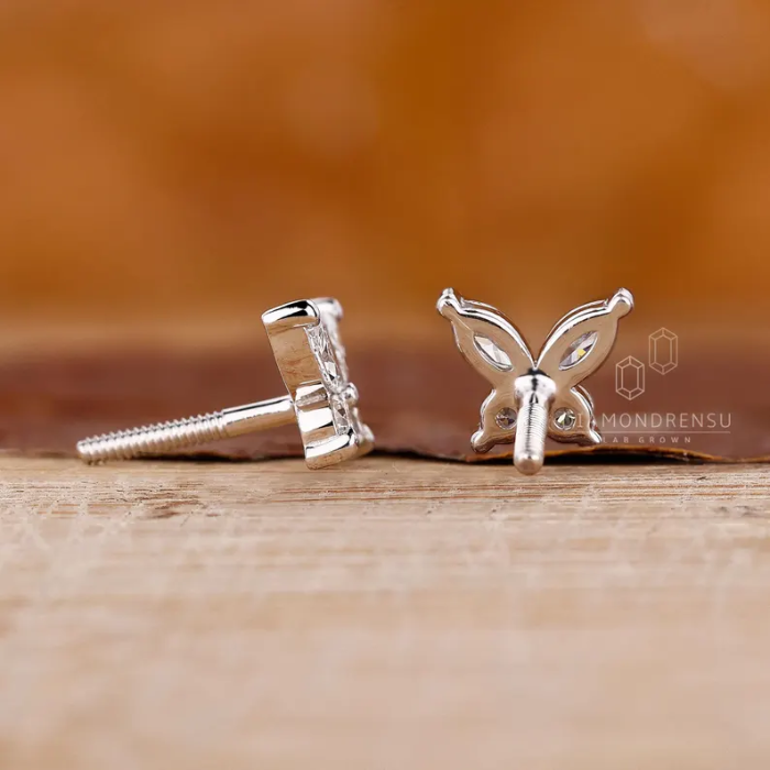 Picture of Diamond Butterfly Stud Earrings