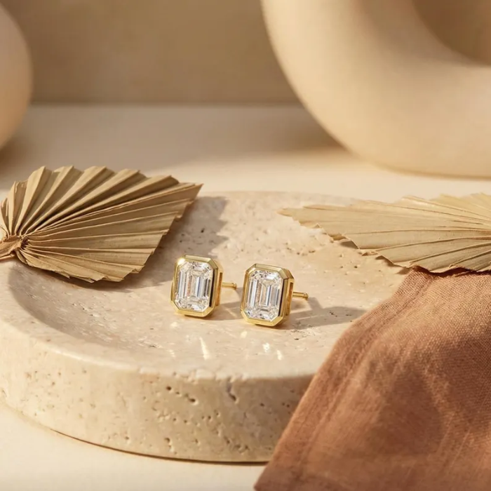 Picture of Elegant Emerald Cut Studs