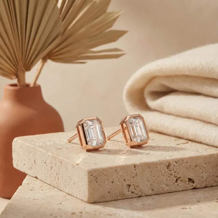 Picture of Elegant Emerald Cut Studs
