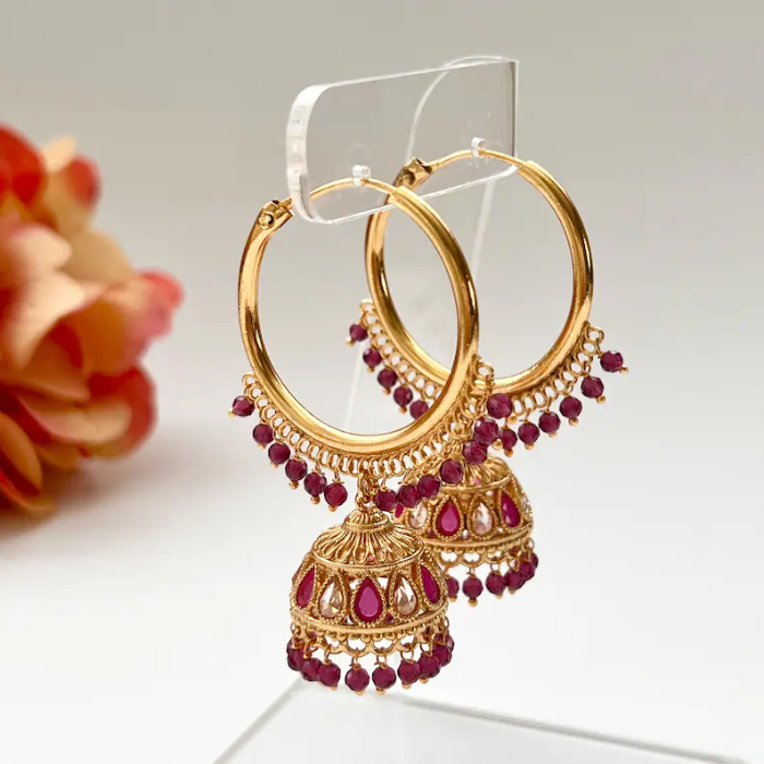 Picture of Jhumka Earrings Gold Hoop Earrings