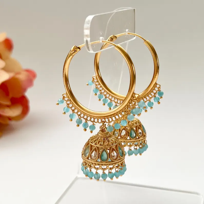 Picture of Jhumka Earrings Gold Hoop Earrings