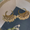 Picture of Golden Crystal/Pearl Hoop Indian Earrings