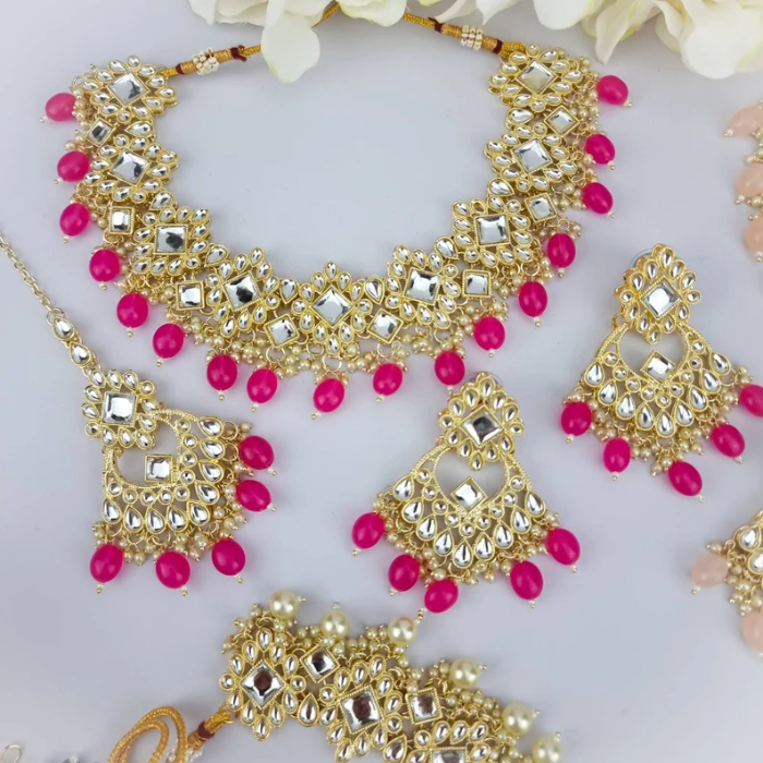 Picture of Gold Plated Kundan Necklace Set