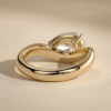 Picture of Lab Diamond Sculpted Wave Solitaire Ring