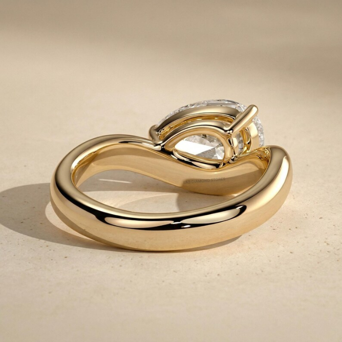 Picture of Lab Diamond Sculpted Wave Solitaire Ring