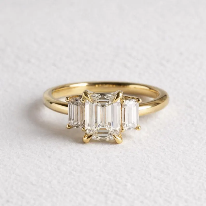 Picture of Emerald Cut Three Stone Ring
