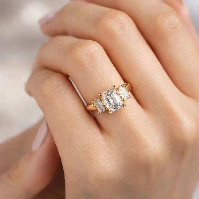 Picture of Emerald Cut Three Stone Ring