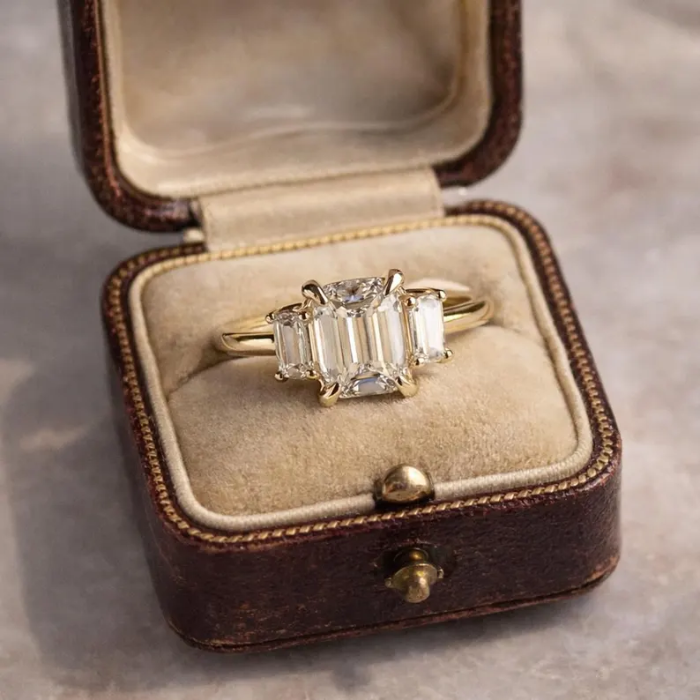 Picture of Emerald Cut Three Stone Ring