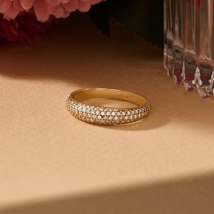 Picture of Pave Diamond Solitaire Ring