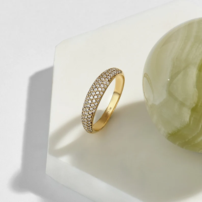 Picture of Pave Diamond Solitaire Ring