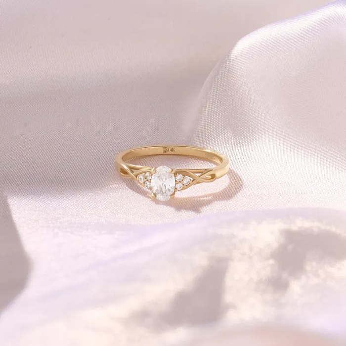 Picture of Side Stone Solitaire Ring