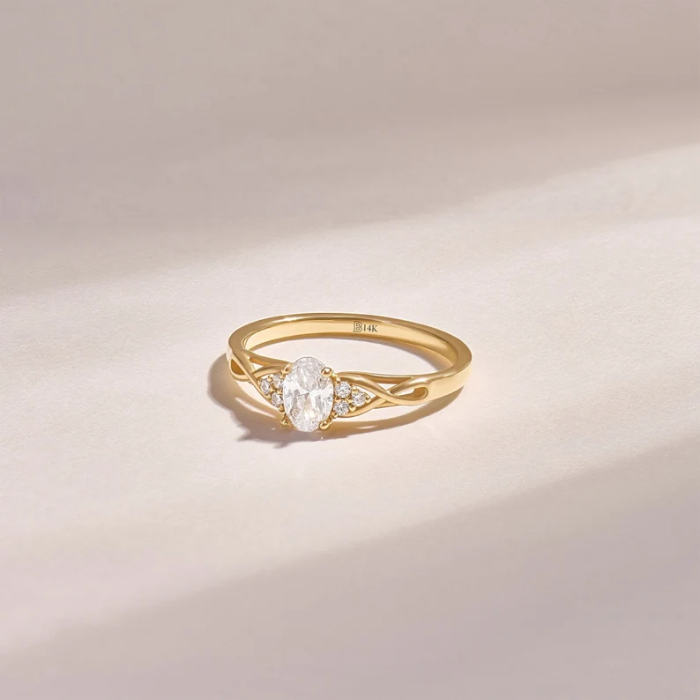 Picture of Side Stone Solitaire Ring