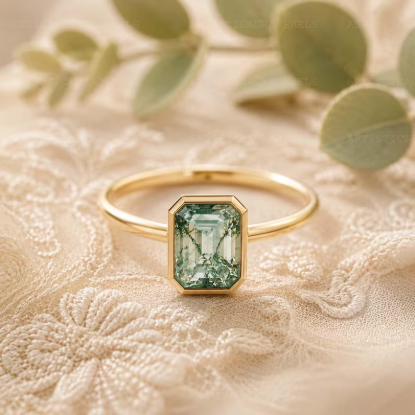Picture of Bezel Emerald Cut Ring