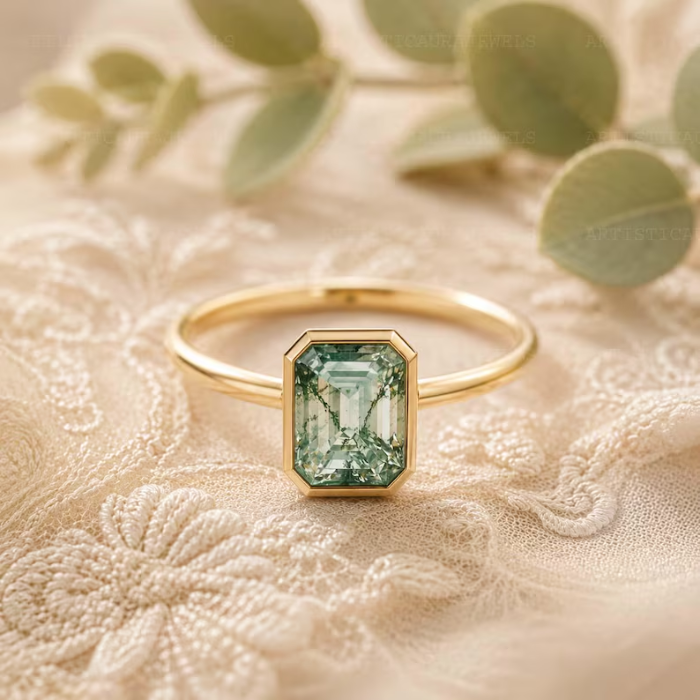 Picture of Bezel Emerald Cut Ring
