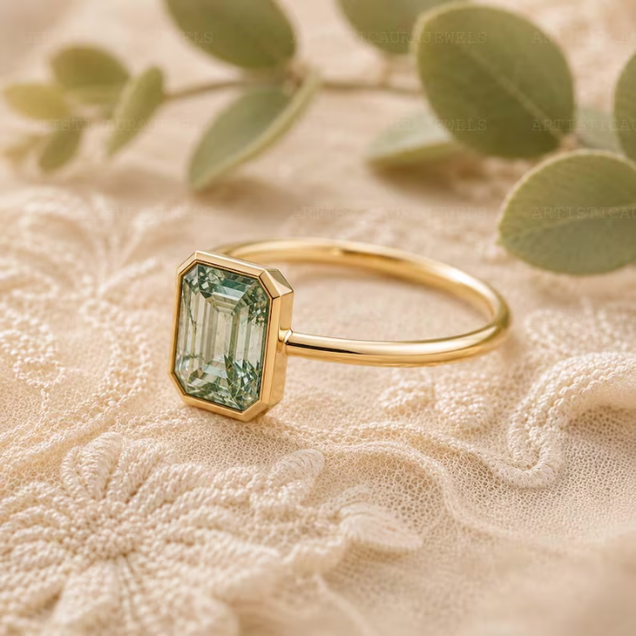 Picture of Bezel Emerald Cut Ring