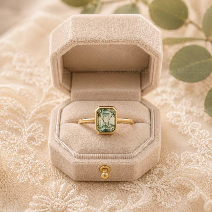 Picture of Bezel Emerald Cut Ring