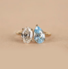 Picture of Pear & Oval Toi et Moi Ring